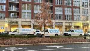 three floodco vans parked in hoboken
