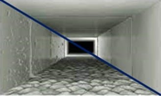 Dust-filled air duct before and after cleaning in Wayne, NJ 07470