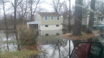 Flooded home property in Wayne, NJ 07470