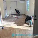 Floodco's flood restoration experts are on site cleaning up house after the flood.
