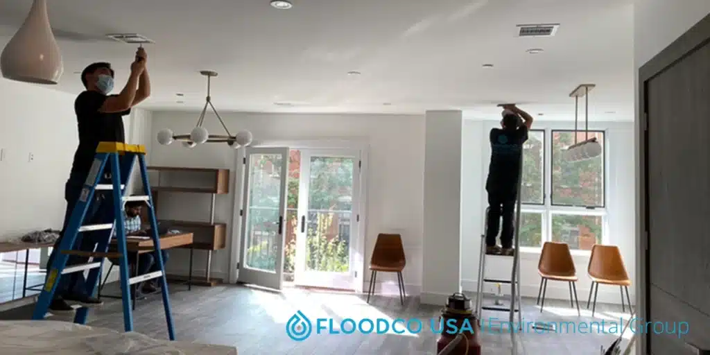 duct cleaning jobs being performed by floodco professionals
