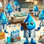 water guys testing various tests around the house to keep the place safe