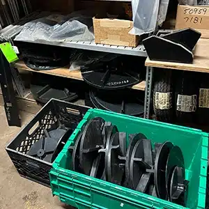 Sorting and organizing cleaned items during a New Jersey commercial clean-up.