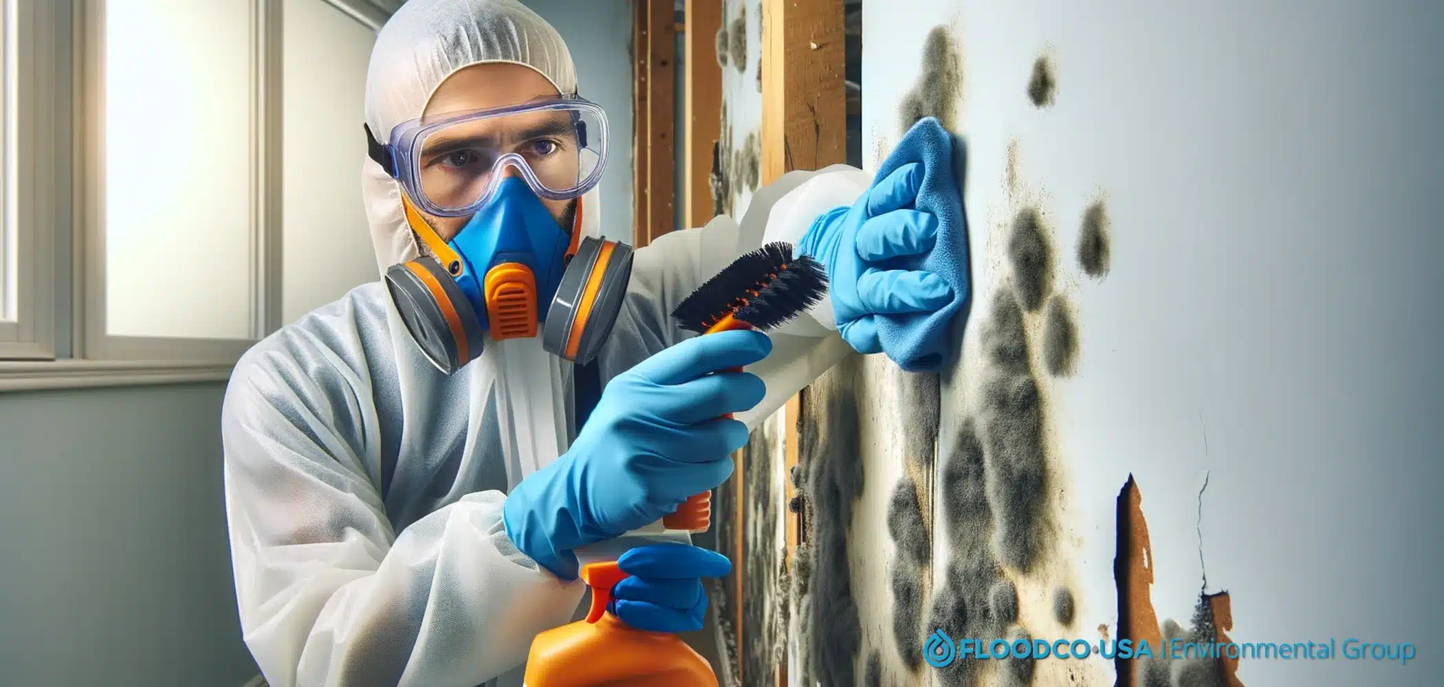 Expert cleaning mold off of drywall