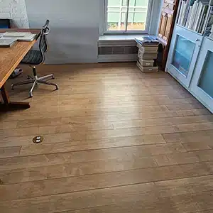 After picture we send to client showing dry floors after the water has been mitigated.