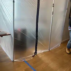 Isolated area to perform water damage restoration.